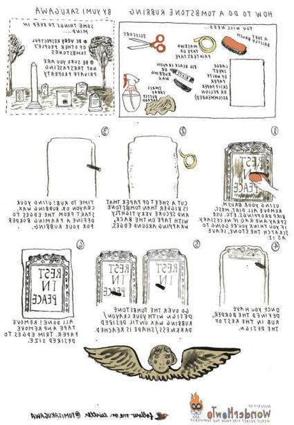 Hvordan lage en gravstein rubbing. Sjekk at det er greit å ta gravstein eller gravstein rubbings i din lokale kirkegården.