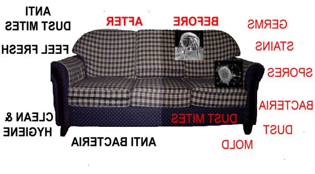 Hvordan å rengjøre en sofa. Støvsug sofaen, inkludert puter og noen puter.