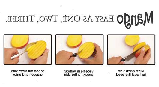 Hvordan kutte en mango. Skjær mango i tre biter.