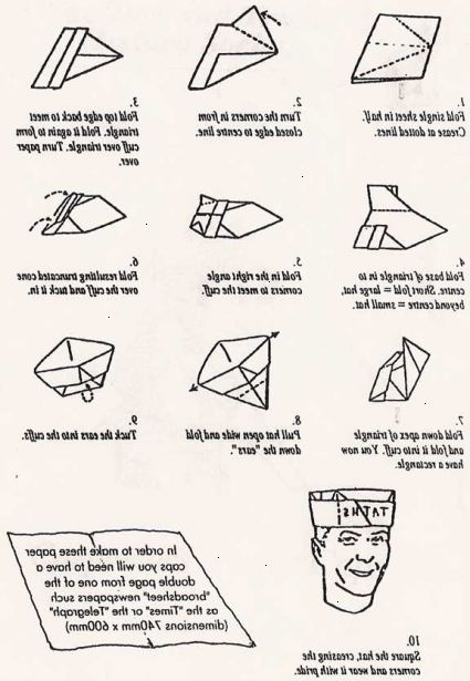 Hvordan lage en papirhatt. Begynn med en full ark med avisen.