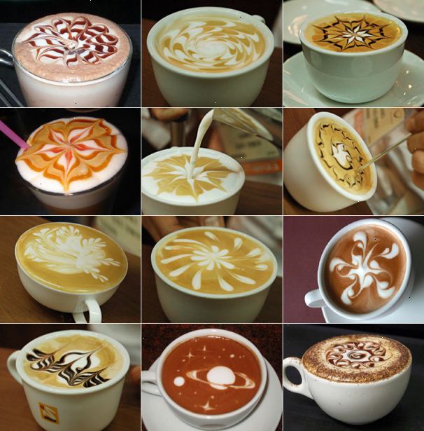 Hvordan lage latte art. Hell nok kald melk (34 º f eller 1 º C) i en kopp i dampen pitcher.