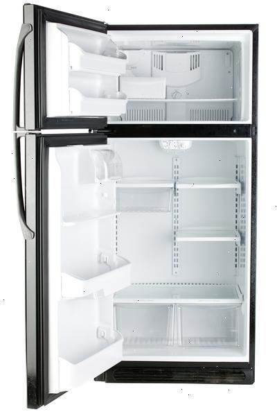 Hvordan endre hvilken side kjøleskapet døren åpnes. På toppen av kjøleskapet, over fryser dør (du kan trenge en gardintrapp) fjerne de to stjerne skruene (ved hjelp av en stjerne driver, bare noen få dollar fra lokale jernvarehandel).