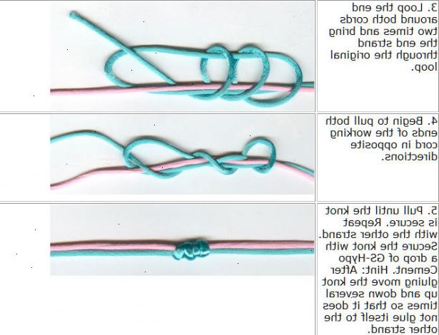 Hvordan lage en kinesisk glidende knute. Trekke en lang ledning inn i en løkke form, slik at endene berøring.